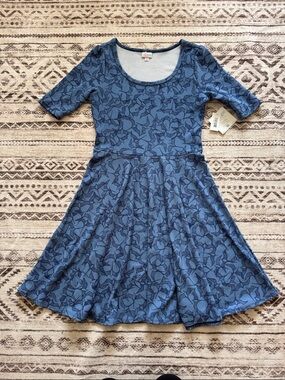 LuLaRoe Blue Floral Fit-and-Flare Girls' Dress